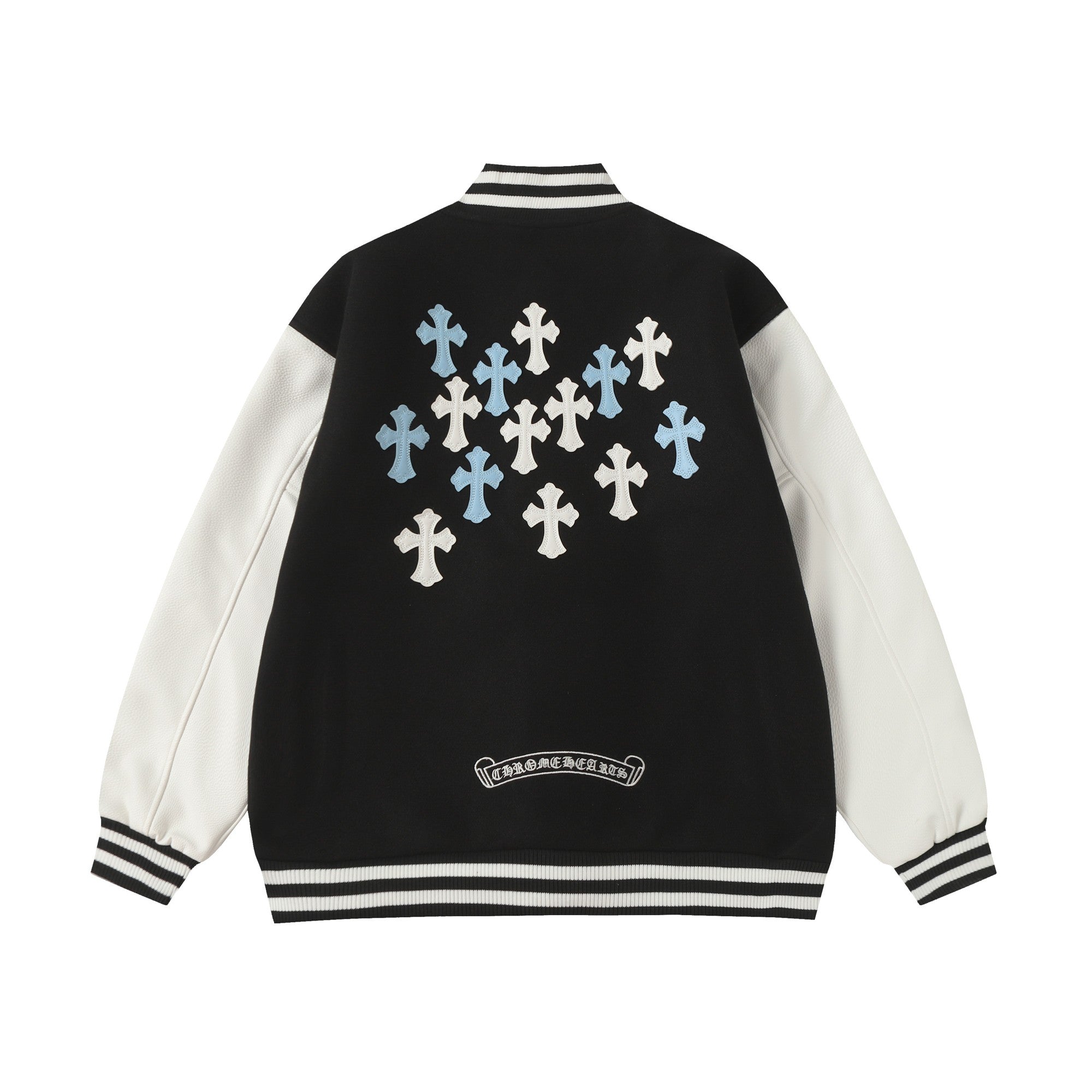 Black White Street Style Baseball Coat 0002